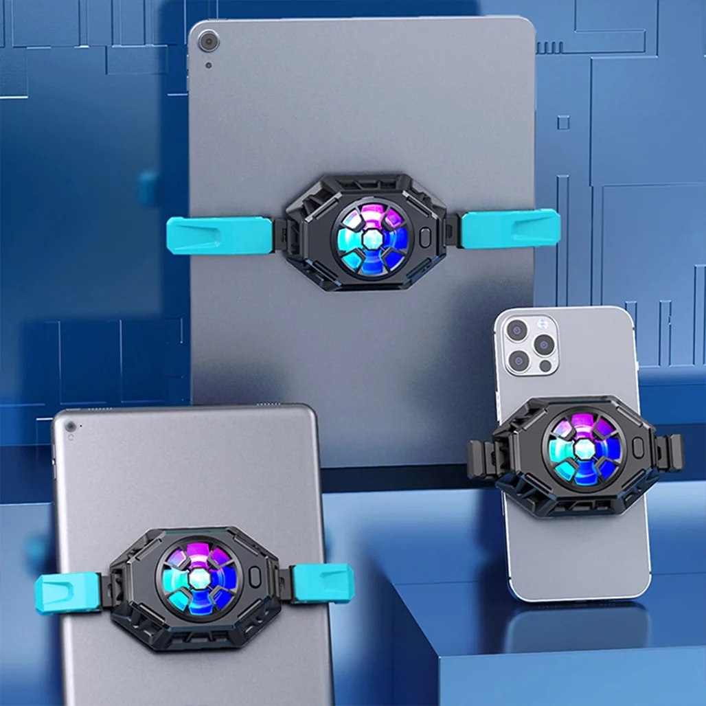 All-in-One P50 Semiconductor Fast Cooling Fan with RGB Light – Universal Back Clip Radiator for Tablets & Phones - Image 2