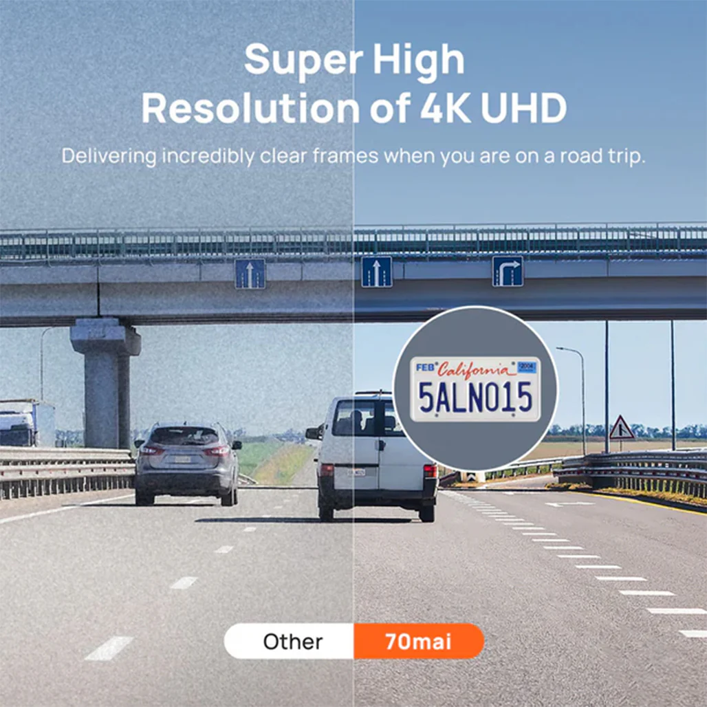 70mai Dash Cam A800S - 4K UHD Dash Camera with 3" IPS Screen - Image 5