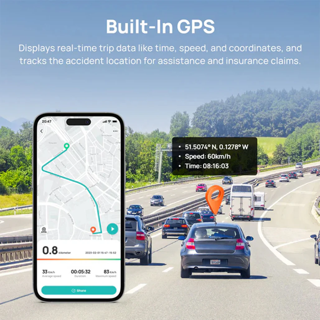 70mai Dash Cam A800S - 4K UHD Dash Camera with 3" IPS Screen - Image 9