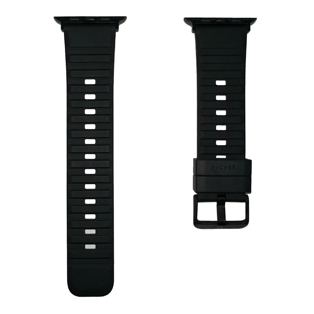 A-Case Bodrum Apple Watch Silicone Band – Black (42mm/44mm/45mm/49mm) - Image 2