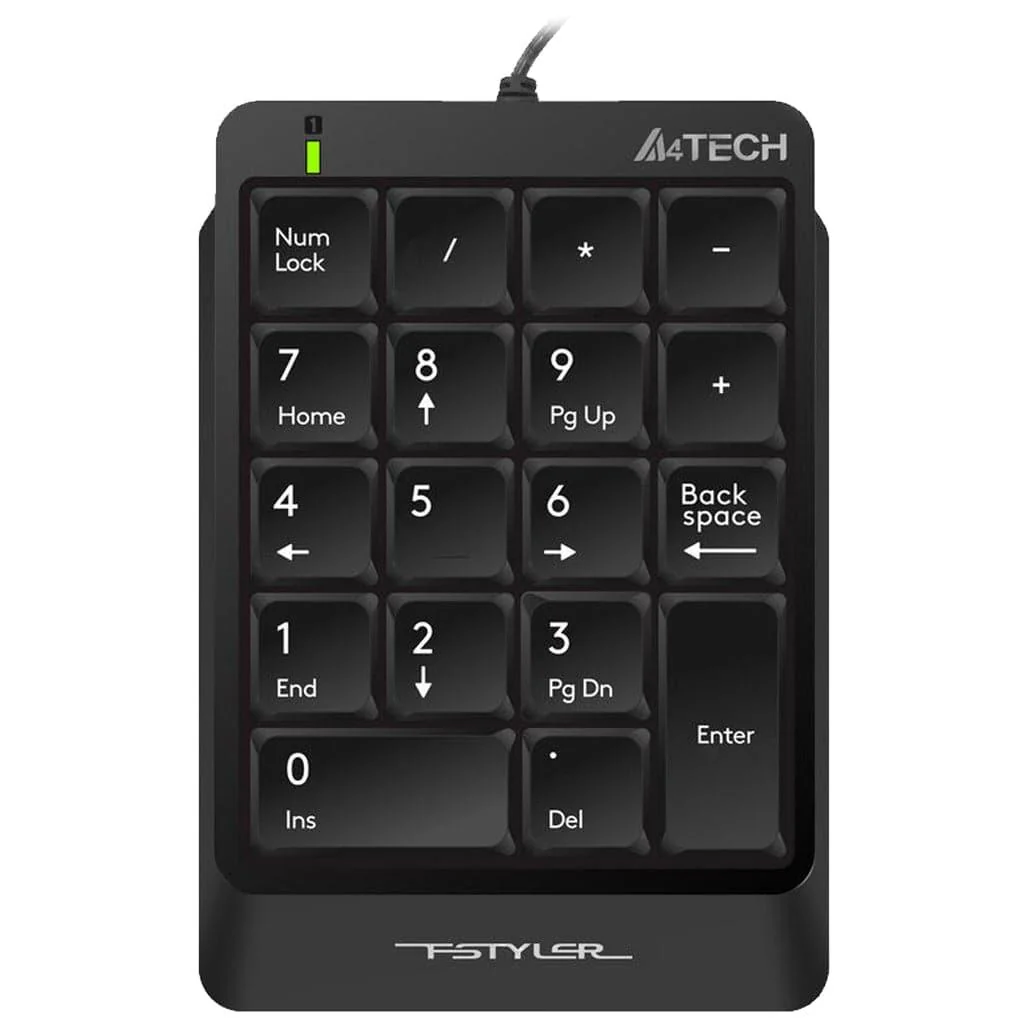 A4Tech Fstyler Sleek Wired Numeric Keypad - Compact and Portable with 18 Low-Profile Keys