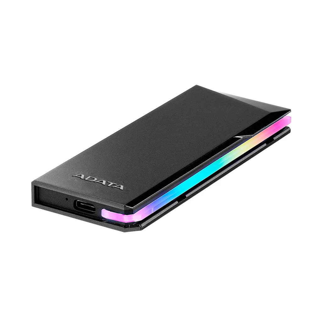 Adata EC700G M.2 PCIe/SATA SSD Enclosure with RGB Lighting - USB 3.2 Gen2, Tool-Free Assembly, Compatible with PCIe & SATA SSDs - Image 3