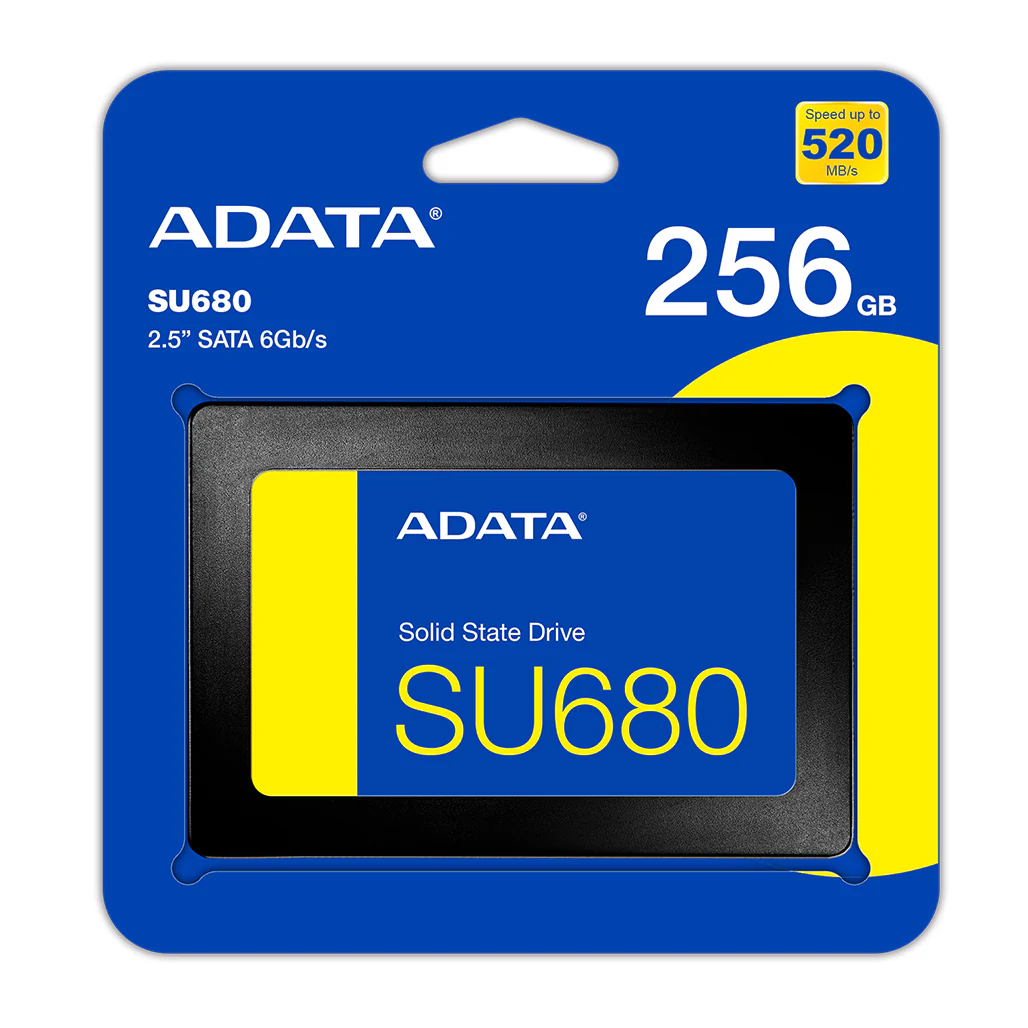 ADATA Ultimate SU680 256GB Internal SSD | AULT-SU680-256GR - High-Speed 3D NAND Flash, SLC Caching, Advanced Error Correction