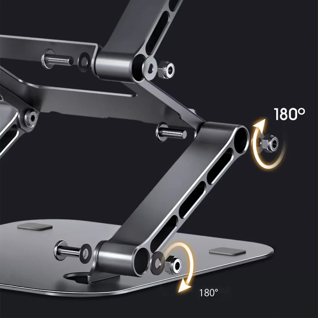 Adjustable Three-Layer Laptop Stand with Folding Storage and Cooling Base – Portable Carbon Steel Vertical Lifting Stand - Image 5