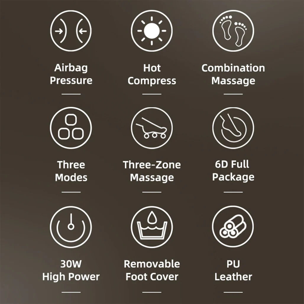 Air Compression Foot Massager with Heat Therapy - Image 6