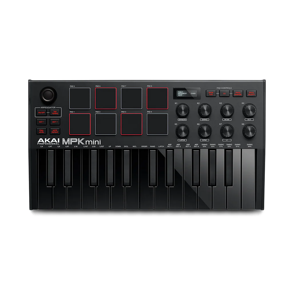 AKAI MPK Mini MK3 - MIDI Keyboard Controller – Compact USB-Powered Beat Maker with 25 Keys, MPC Pads & Production Software - Image 2