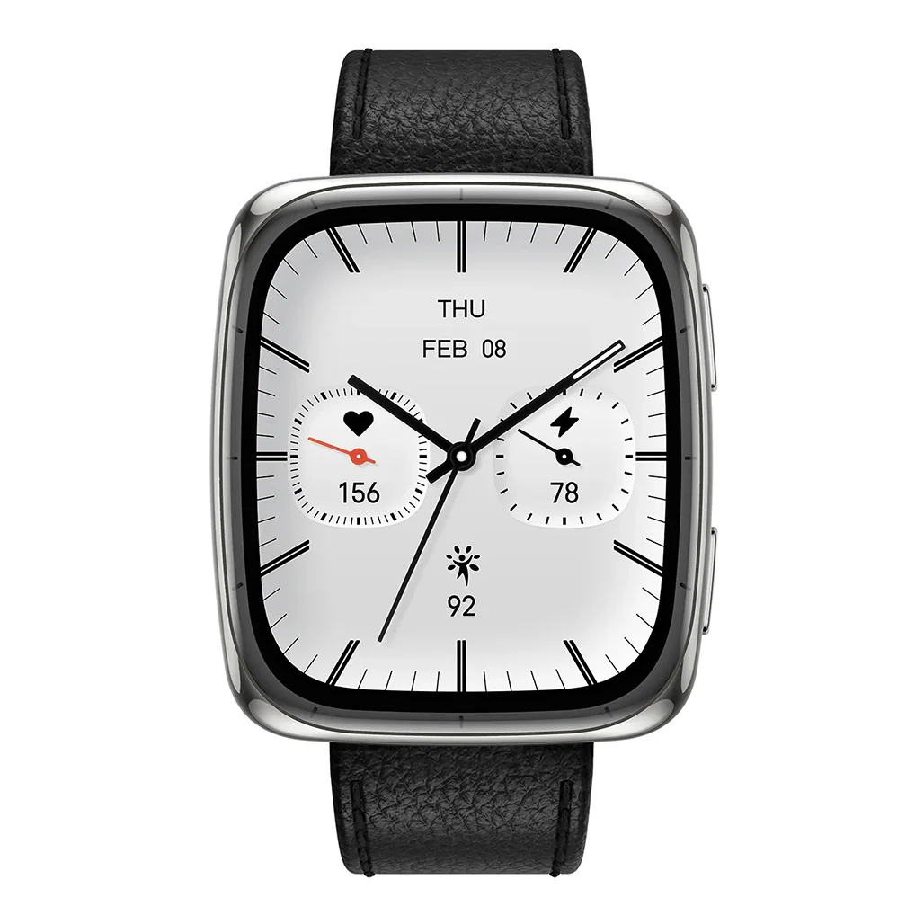 Amazfit Active 2 Square Smartwatch | Black with Red Strap