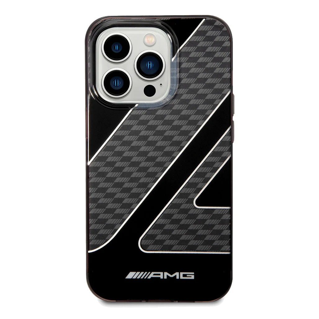 AMG Transparent Double Layer Case With Checkered Flag Pattern For iPhone 14 Pro - Image 2