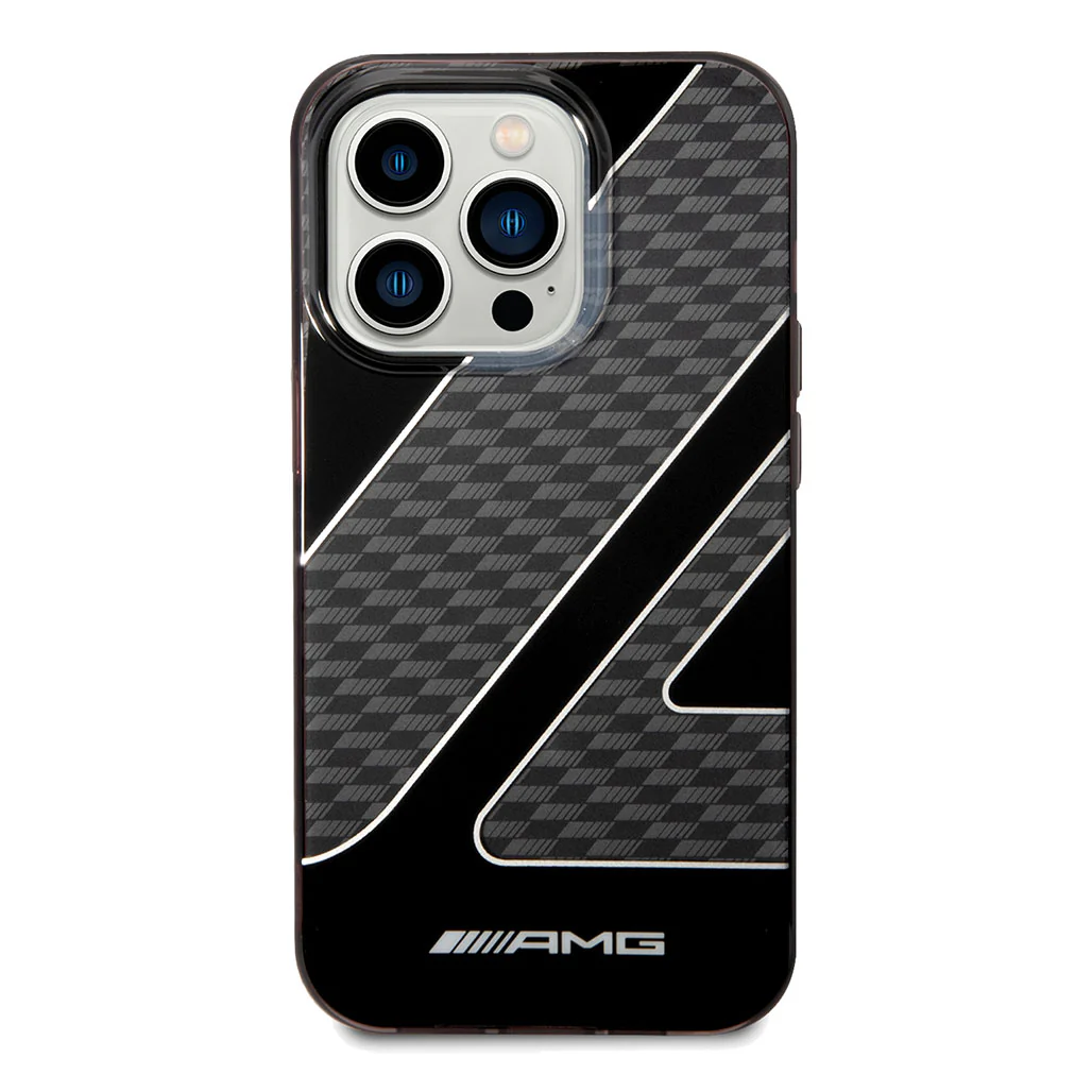 AMG Transparent Double Layer Case With Checkered Flag Pattern For iPhone 14 Pro Max - Image 2