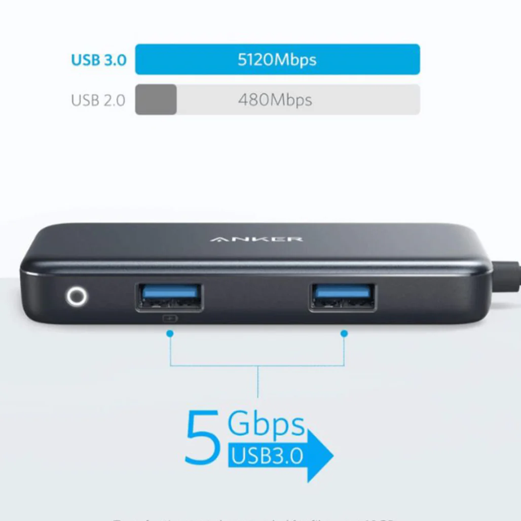 Anker 5-in-1 USB-C Hub with 60W Power Delivery, SD/microSD Card Reader & Dual USB 3.0 Ports – Compatible with MacBook Pro, Chromebook, XPS & More - Image 3