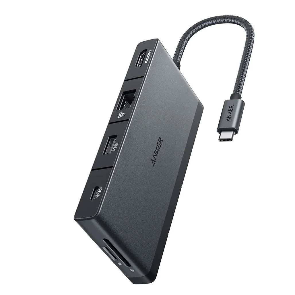 Anker 552 USB-C Hub (9-in-1) with 4K HDMI – High-Speed Data Transfer, Pass-Through Charging, Ethernet, SD/microSD Slots