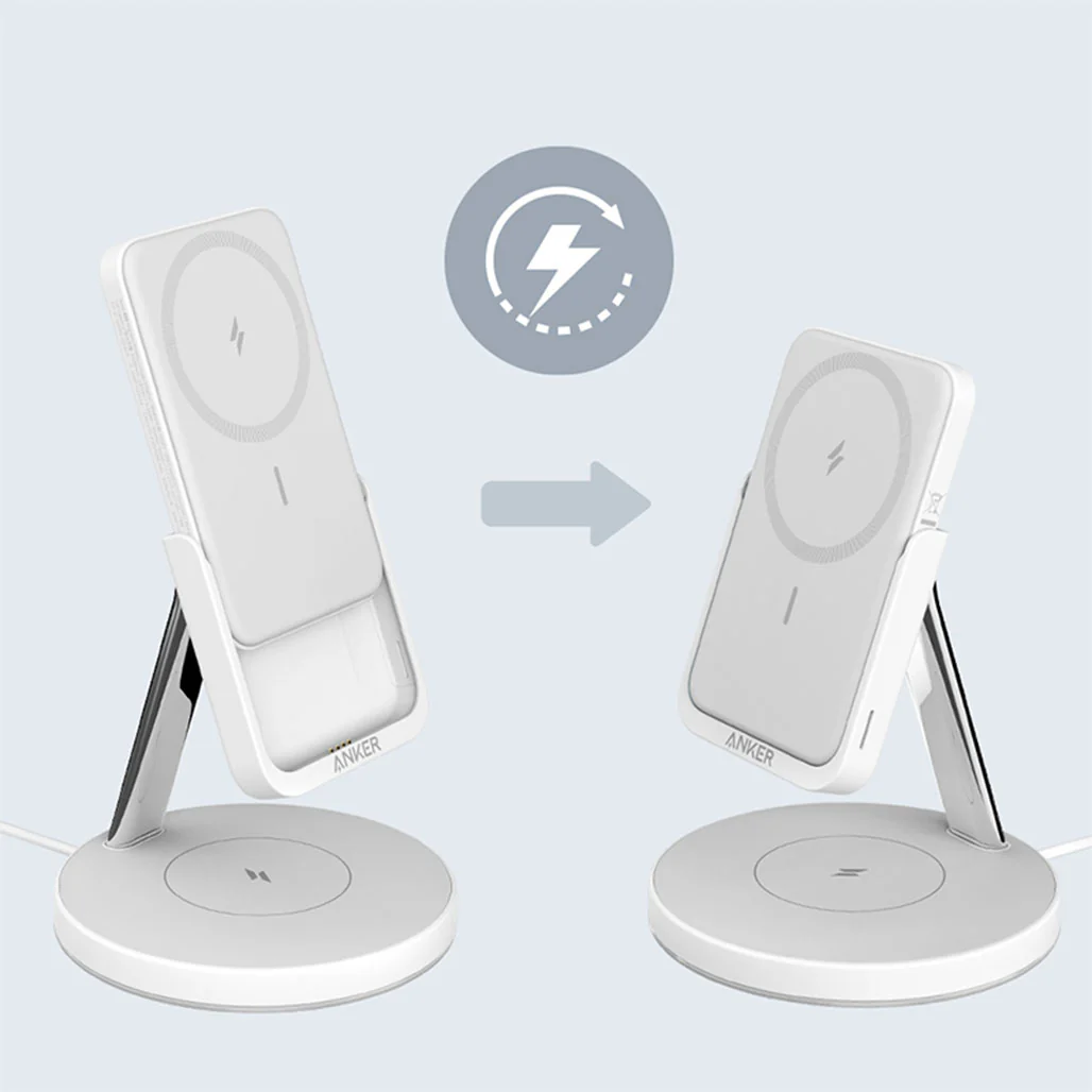 Anker 633 MagGo Magnetic Wireless Charger – 2-in-1 Charging Stand & Portable Charger with Safe Charging Technology - Image 3