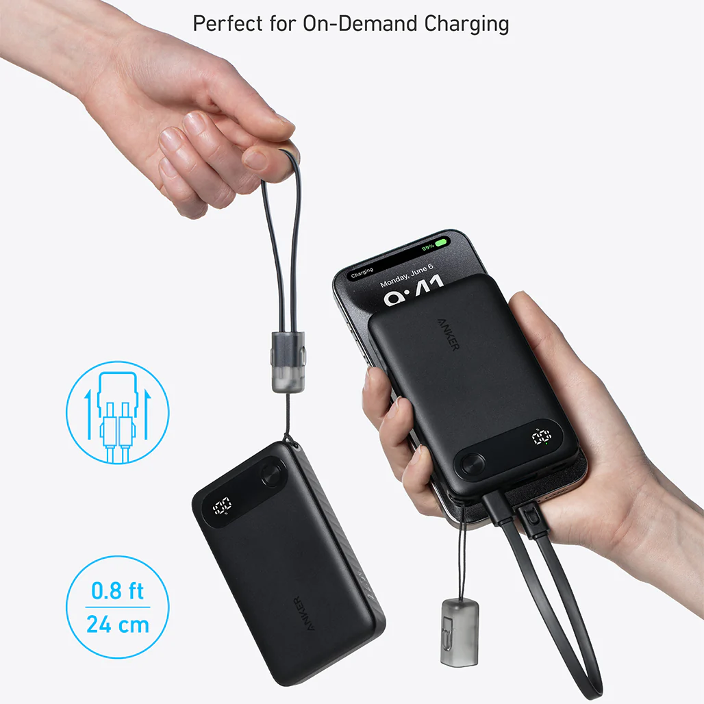 Anker A1257H11 10,000mAh Power Bank – 22.5W Fast Charging Portable Charger (Black) - Image 4