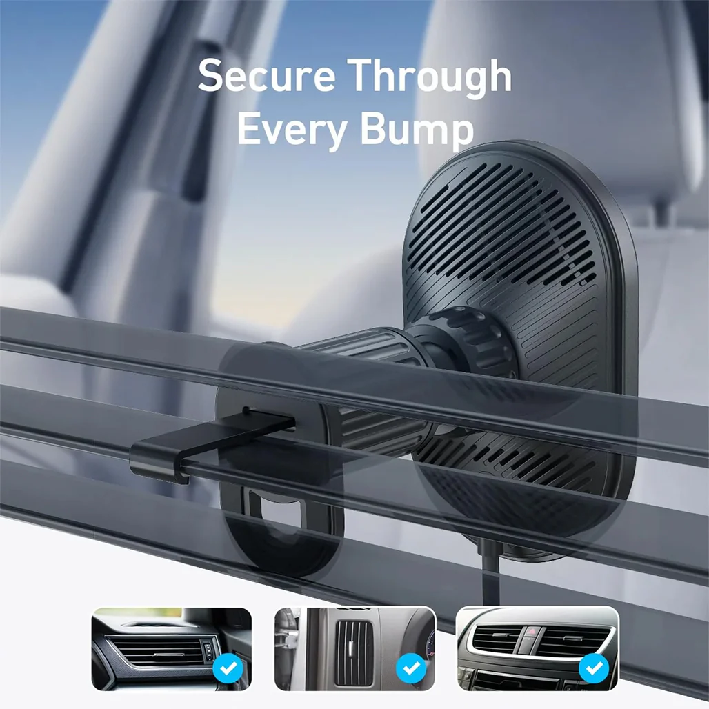 Anker MagGo 15W Wireless Car Charger - Magnetic Charging Pad with Built-In USB-C Cable, Adjustable 360° Base & 25W Adapter - Image 5
