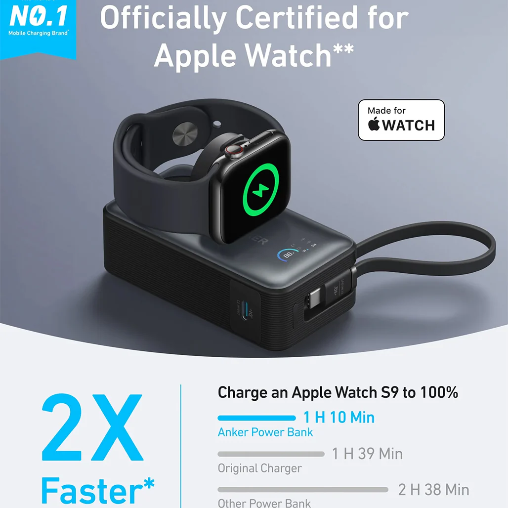 Anker MagGo Power Bank (10K, 35W) for Apple Watch – Fast Charging for All Apple Devices - Image 3