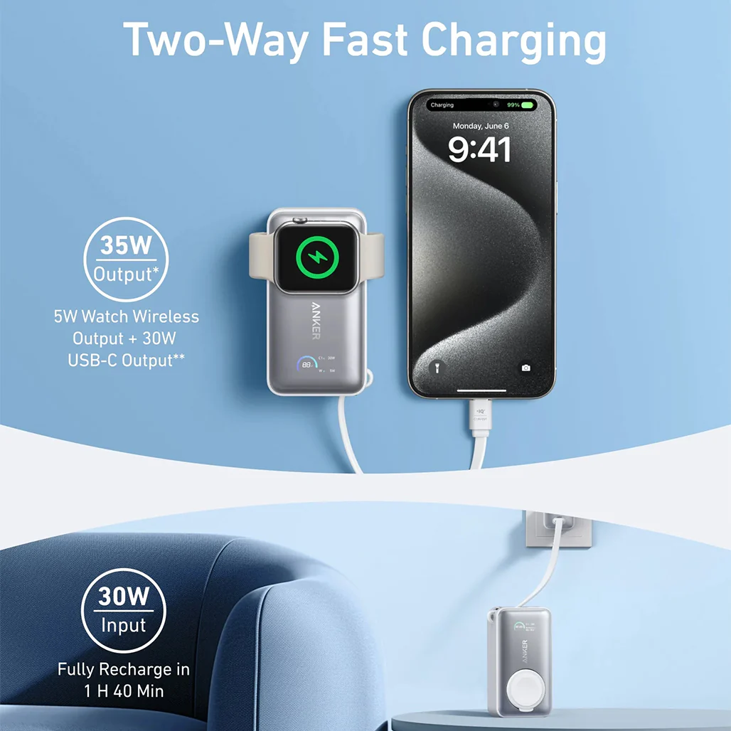 Anker MagGo Power Bank (10K, 35W) for Apple Watch – Fast Charging for All Apple Devices - Image 9