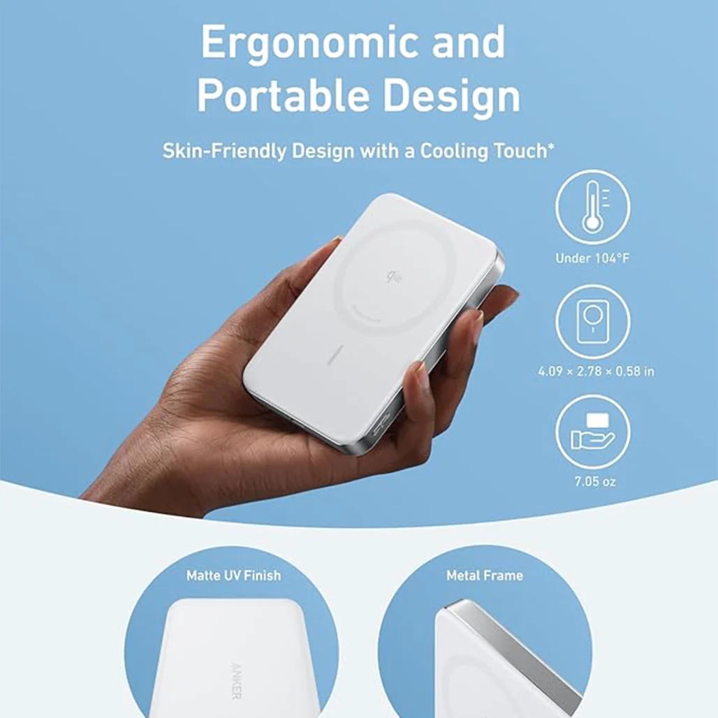 Anker MagGo Ultra-Slim 10000mAh Qi2 Certified 15W Power Bank - Wireless Charging for iPhone and More - Image 7