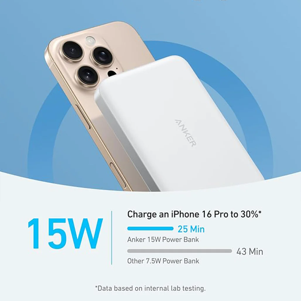 Anker MagGo Ultra-Slim 10000mAh Qi2 Certified 15W Power Bank - Wireless Charging for iPhone and More - Image 8