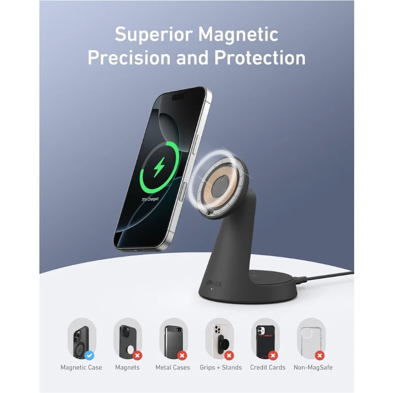 Anker MagGo Wireless Charger 2-in-1 Dock Stand - A25M7H11 - Image 6