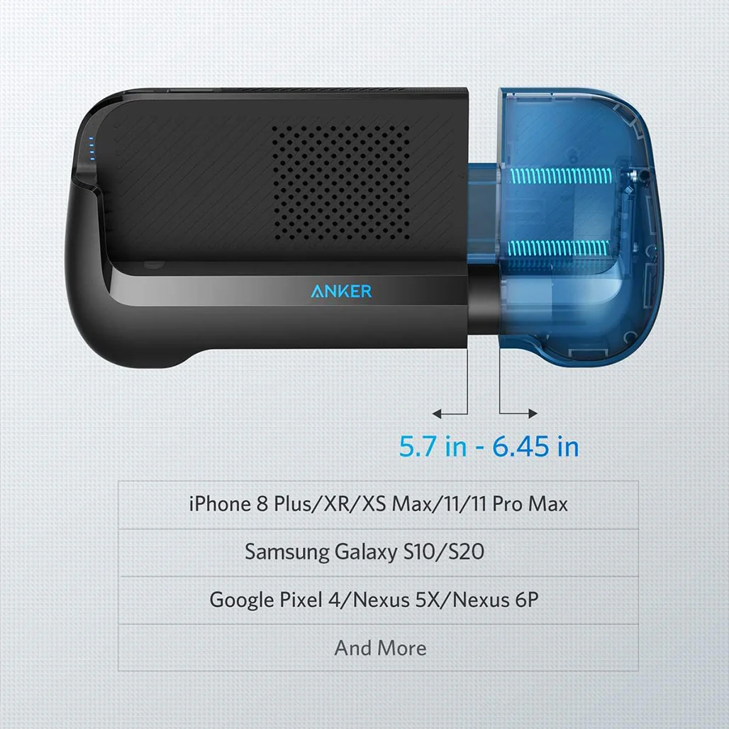 Anker PowerCore Play 6K Mobile Gaming Controller with 6700mAh Power Bank, Cooling Fan & Adjustable Grip – Gamepad for Android & iOS Smartphones - Image 7