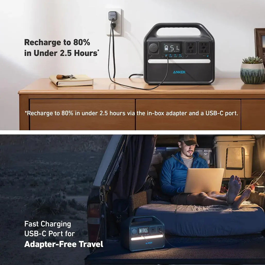 Anker PowerHouse 535 – 512Wh Portable Power Station | 500W Fast Charging & Long-Lasting Battery - Image 4