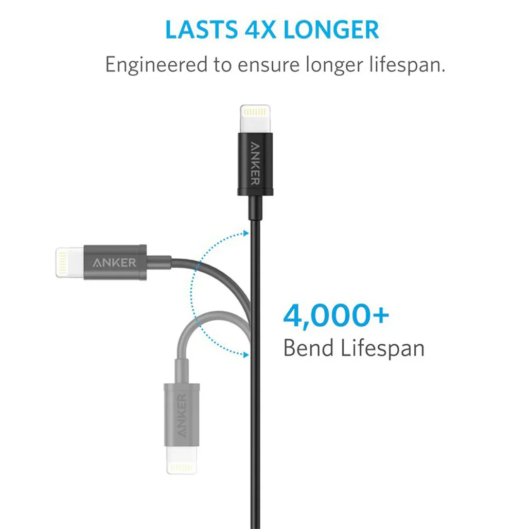 Anker PowerLine Select+ USB Cable with Lightning Connector – Durable & Fast Charging - Image 3