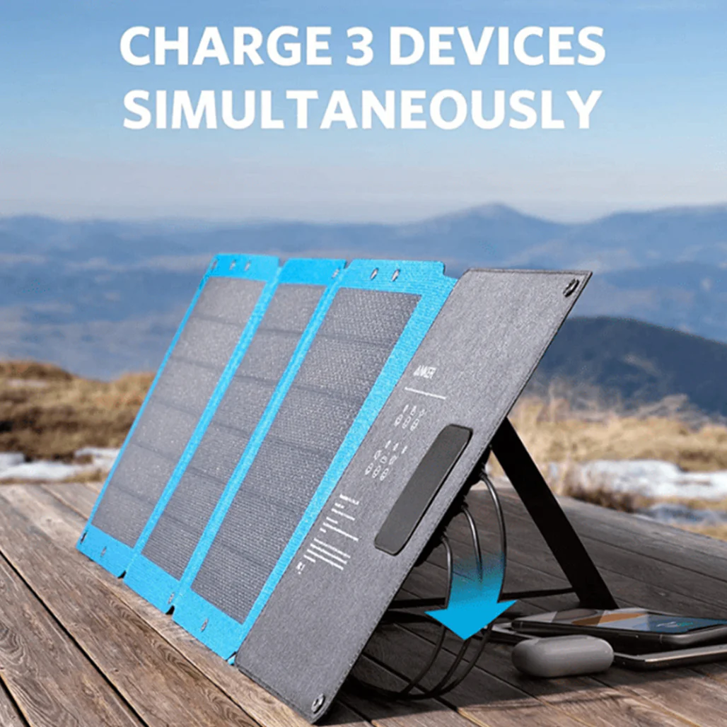 Anker PowerSolar 3-Port 24W Solar Charger – Ultra-Thin, Flexible & Fast USB Charging Panel for Mobile Devices - Image 2