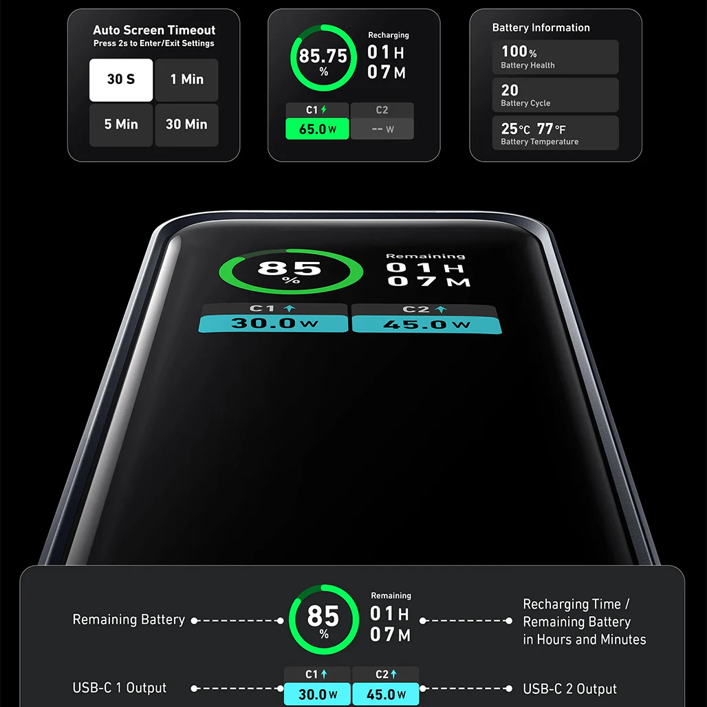 Anker Prime 12,000mAh Power Bank (130W) – High-Speed Charging, Compact Design, Fast Recharge - Image 5
