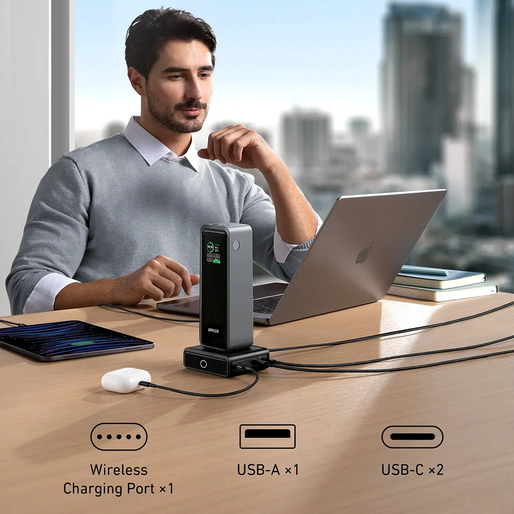 Anker Prime 27,650mAh 250W Power Bank with 100W Charging Base – Ultra-Fast PD 3.1 Portable Charger for Laptops, Phones & More - Image 5