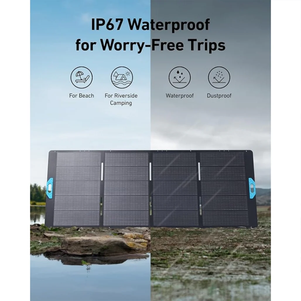 Anker SOLIX PS400 400W Portable Solar Panel – Foldable, Waterproof, High-Efficiency Charger for RVs, Camping & Emergency Backup - Image 6