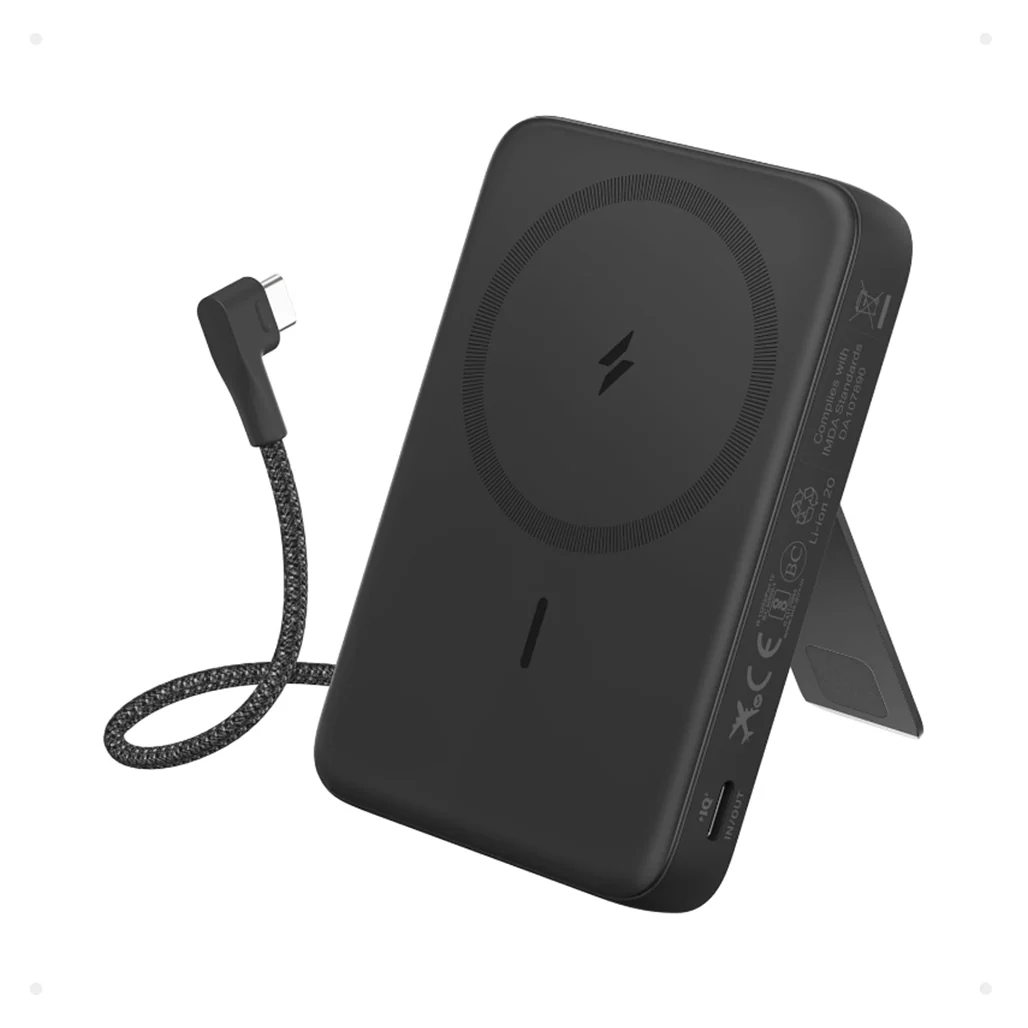 Anker Zolo 10000mAh 30W Magnetic Power Bank with Built-In USB-C Cable – Fast Charging & Wireless Convenience (Model A1685)