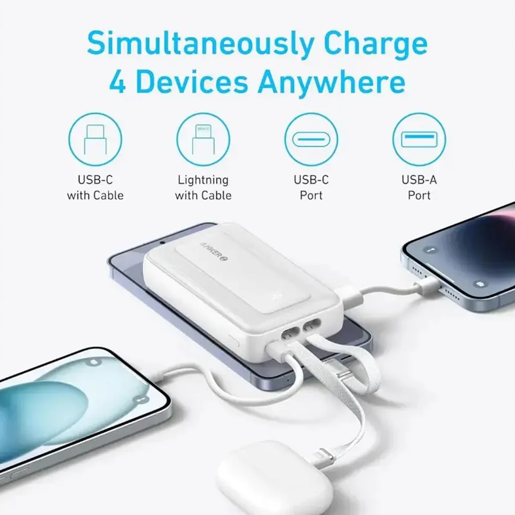Anker Zolo 10000mAh Power Bank 30W Fast Charging with Built-in USB-C & Lightning Cables - Image 5