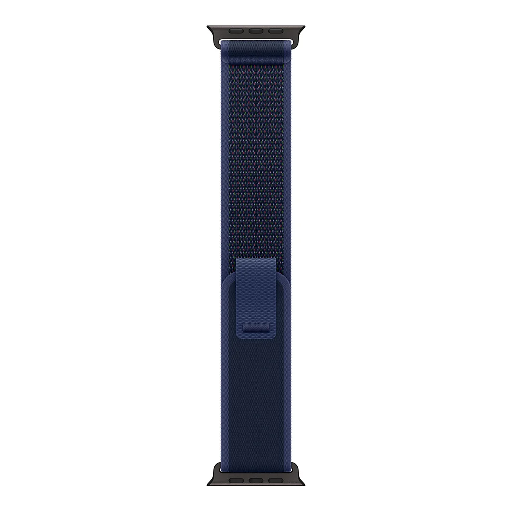 Apple 49mm Blue Trail Loop - M/L - Black Titanium Finish, Nylon Weave, Adjustable Fit, Carbon Neutral