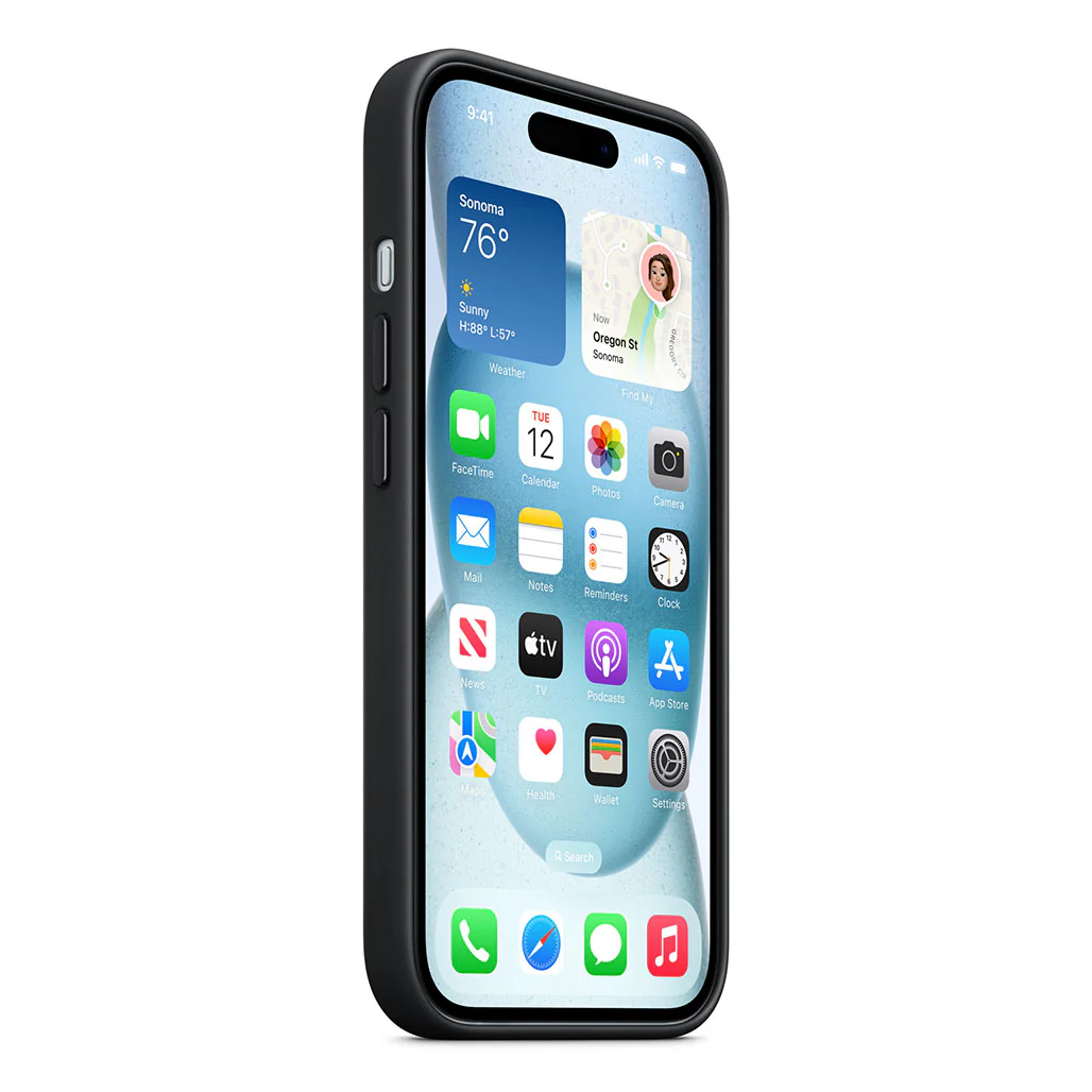 Apple iPhone 15 FineWoven Case with MagSafe - Black | Sustainable, Stylish Protection - Image 7