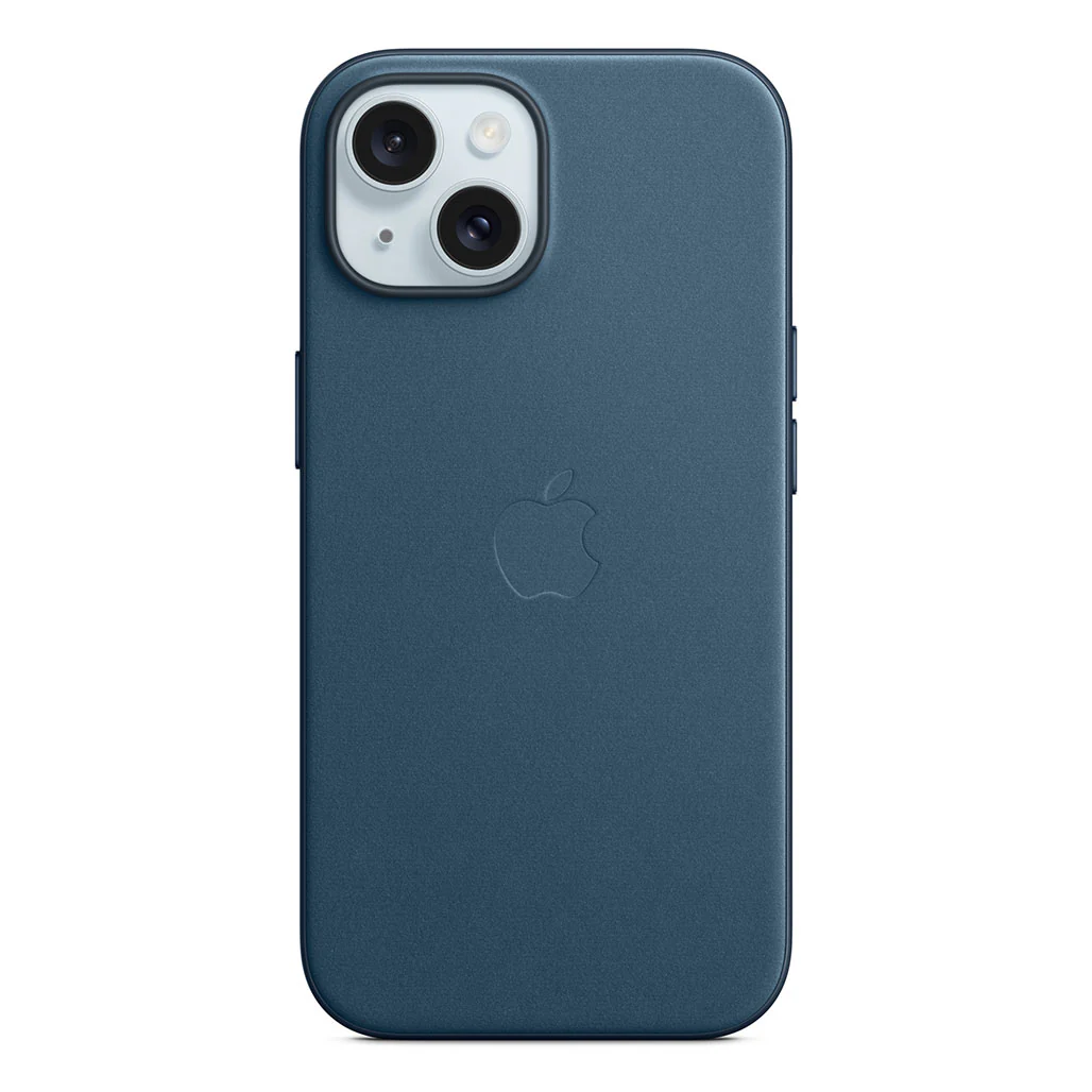 Apple iPhone 15 FineWoven Case with Apple iPhone 15 FineWoven Case with MagSafe - Pacific Blue | Stylish, Eco-Friendly ProtectionMagSafe - Pacific Blue - Image 2