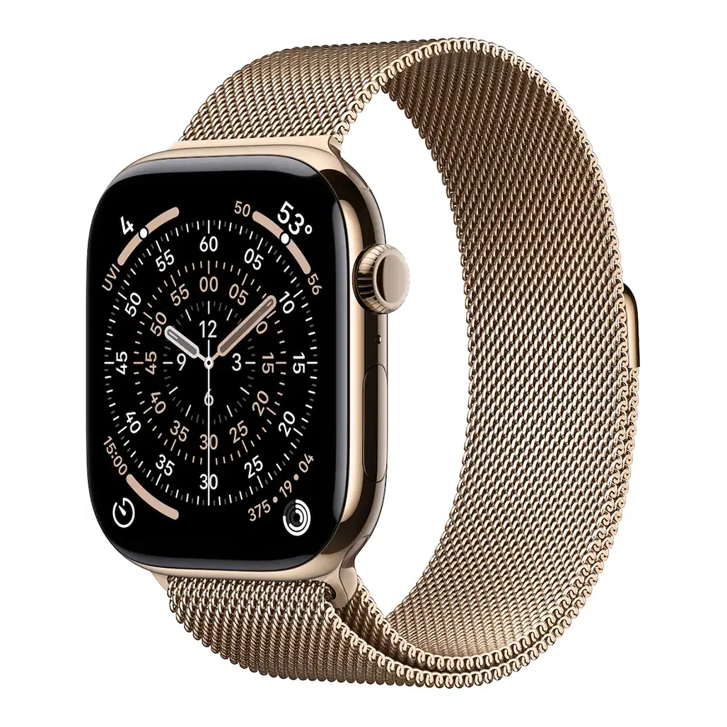 Apple Watch Series 11 - 46mm Titanium Case with Gold Milanese Loop - M/L - Image 2