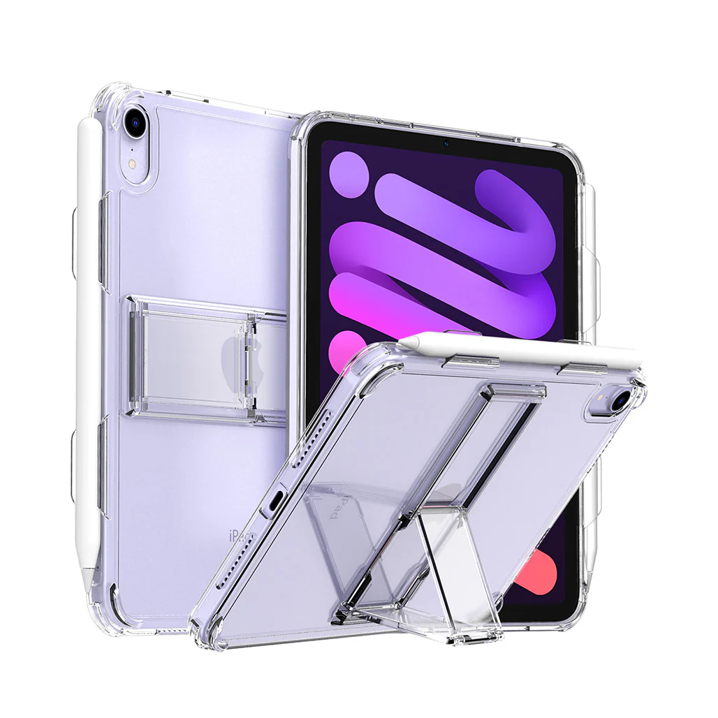 Araree 2021 iPad Mini 6th Gen. Flexield SP Case with Kickstand & Apple Pencil Holder - Transparent TPU & Polycarbonate Protection