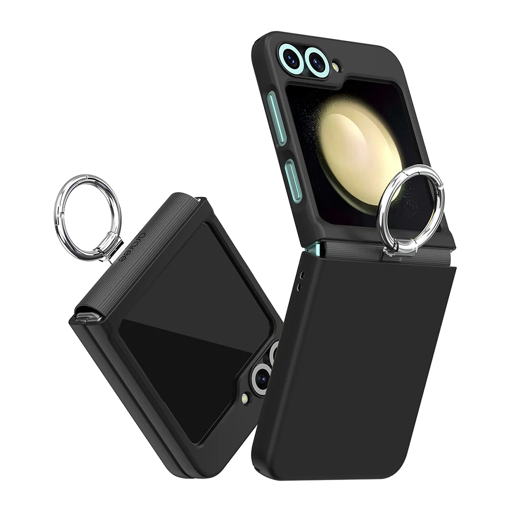Araree Aero Flex R Protective Ring Case for Samsung Galaxy Z Flip 6 - Black | Durable Polycarbonate & TPU with Integrated Metal Ring