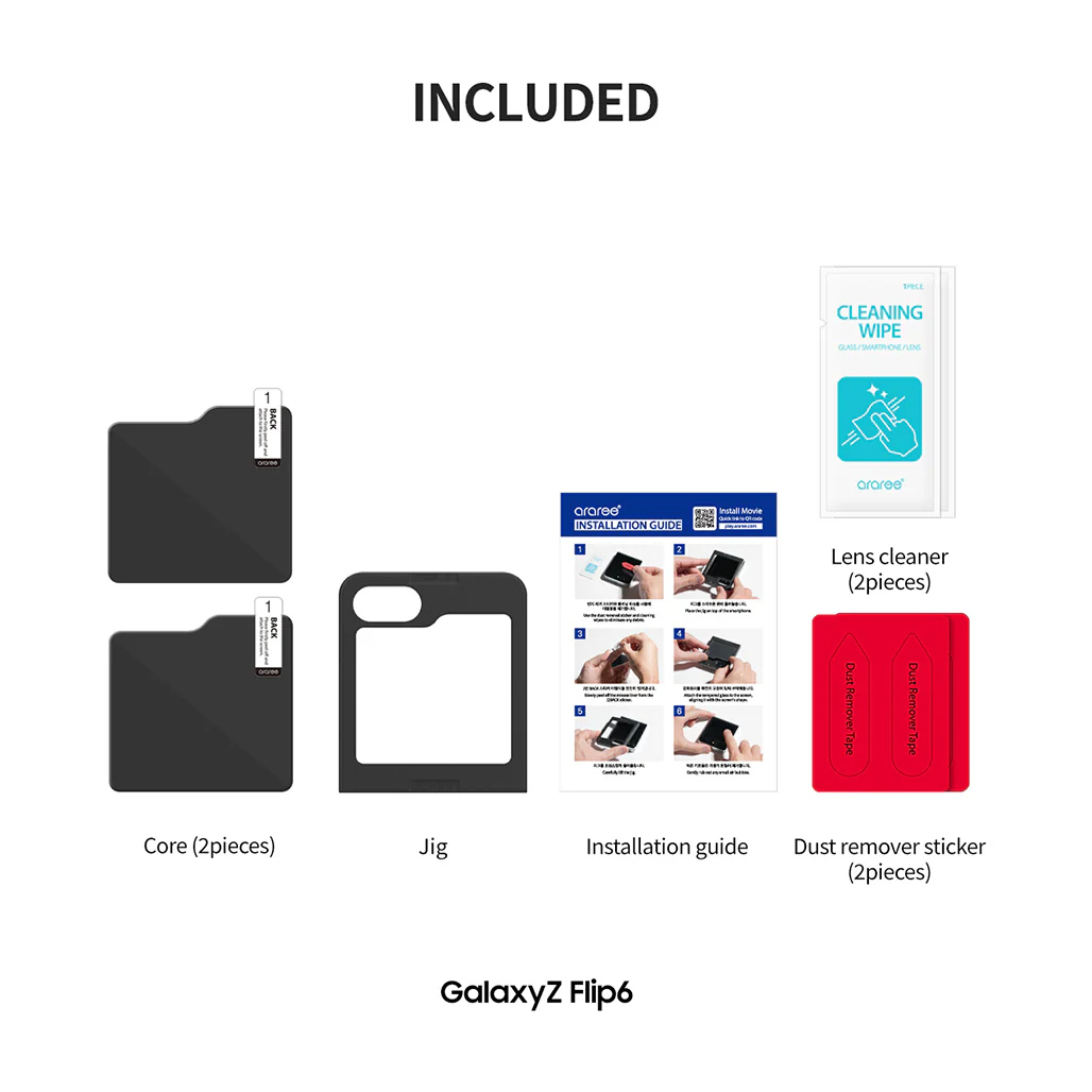 Araree Core Tempered Glass 2Pack - Privacy for Samsung Galaxy Z Flip 6 - Image 2
