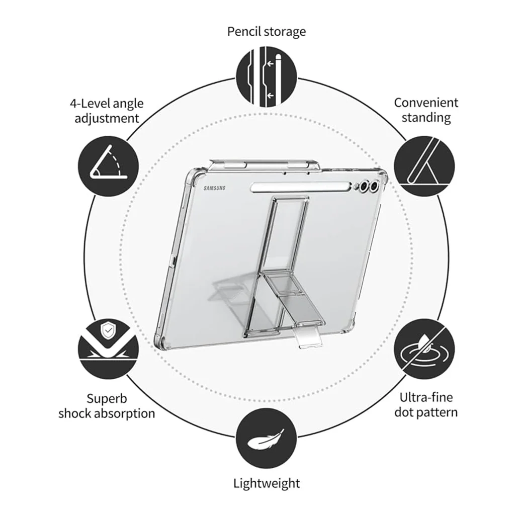 Araree Flexield SP Galaxy Tab S10 Ultra Clear Case - Transparent Protection with Multi-Angle Stand & S Pen Storage - Image 3