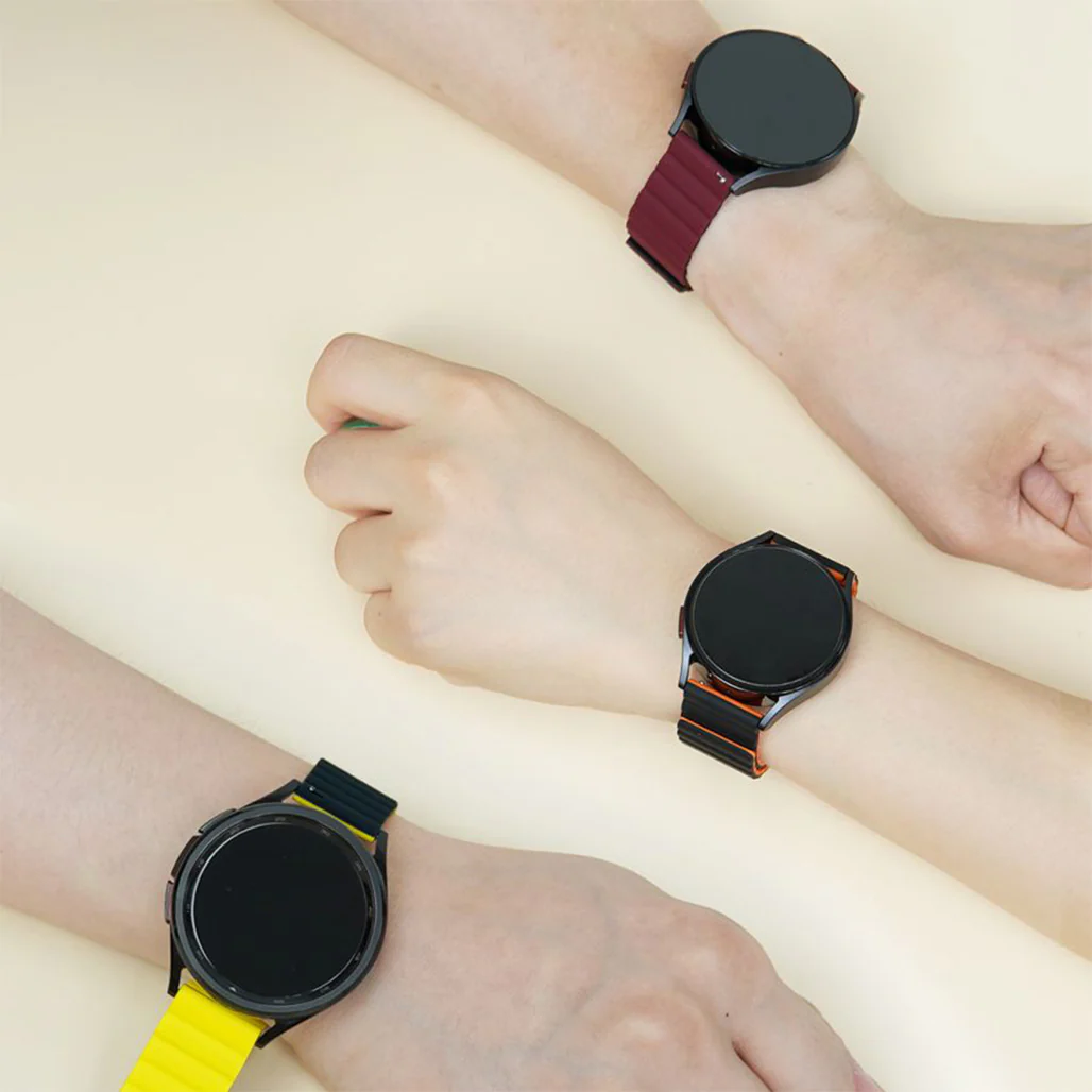 Araree Silicone Link Galaxy Watch Strap 20mm - Black/Yellow - Image 4
