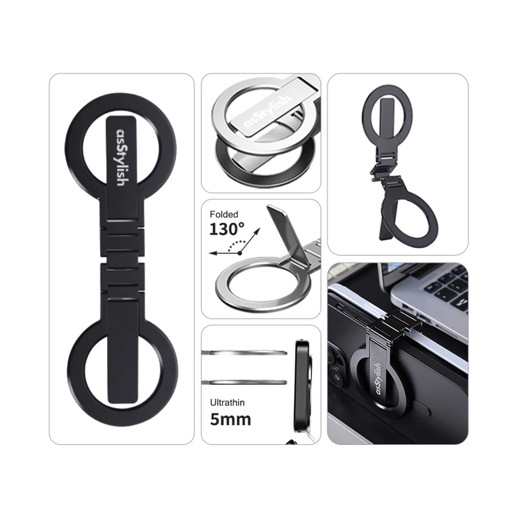 asStylish Twins Carry Stand – Dual Phone Holder for Secure Multitasking and Organized Workspaces - Image 3