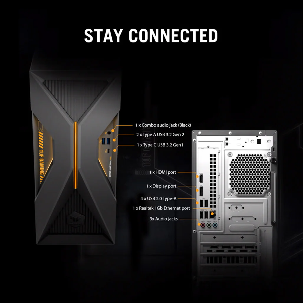 ASUS TUF Gaming T500 - T500MV-MS564Ti - Core i5-13420H - 16GB Ram - 1TB SSD - RTX 5060Ti 8GB - Includes Keyboard and Mouse - Image 6