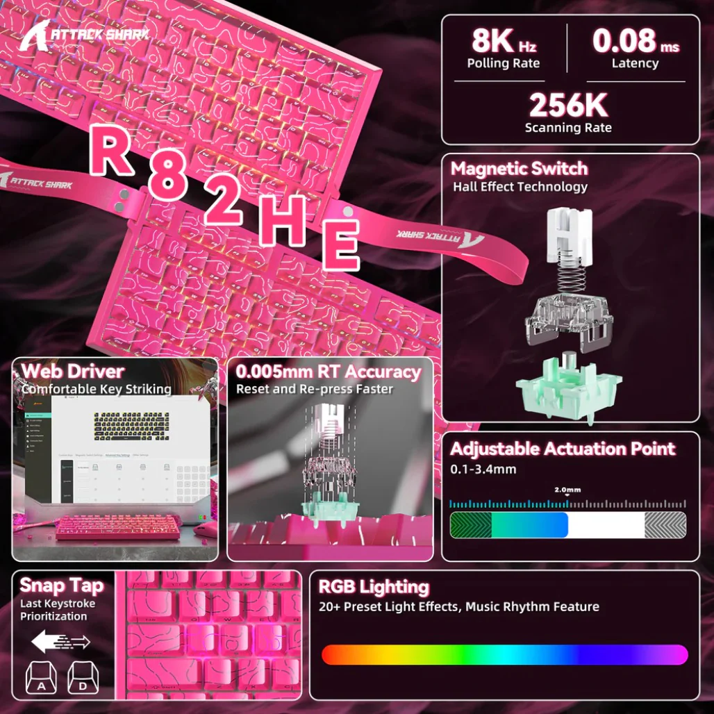 Attack Shark R82 HE - 75% Wired Magnetic Gaming Keyboard - Image 18