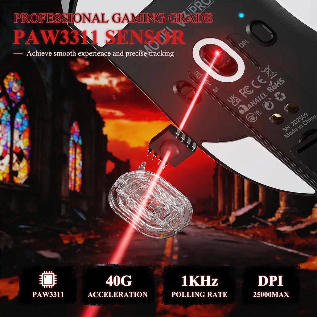 Attack Shark V3 PRO Ultra-Light Tri-Mode Gaming Mouse - Image 8