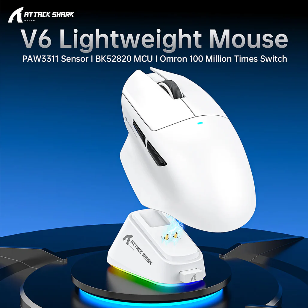 ATTACK SHARK V6 Ultra-Light Tri-Mode Gaming Mouse - Image 4