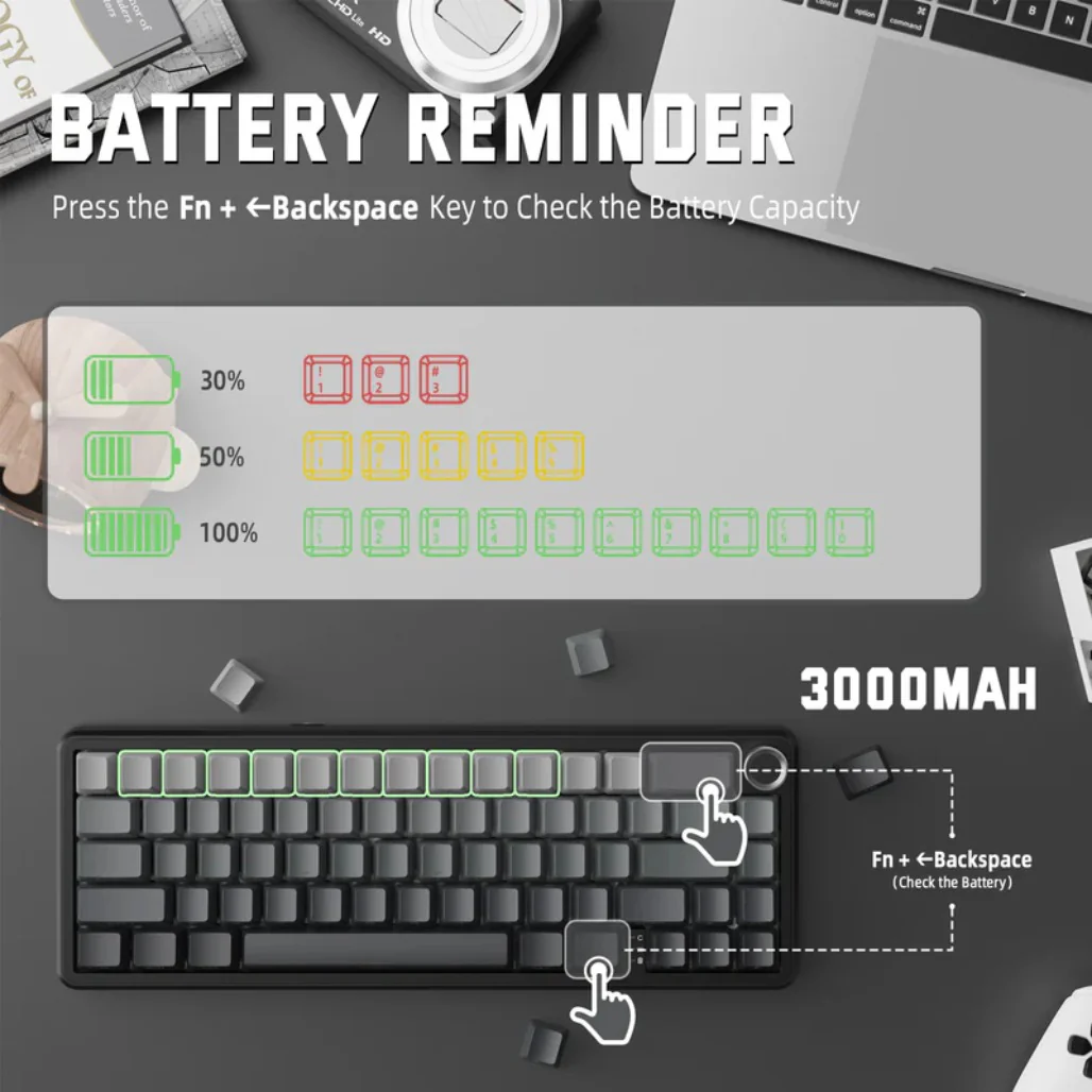 Attack Shark X66 Wireless Mechanical Gaming Keyboard - Image 4