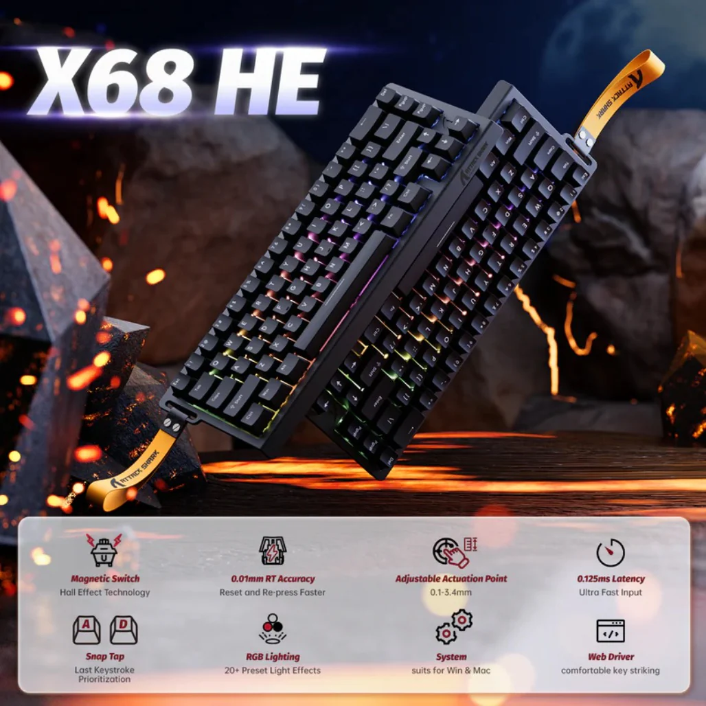 Attack Shark X68 HE - Wired Mechanical Gaming Keyboard - Image 15