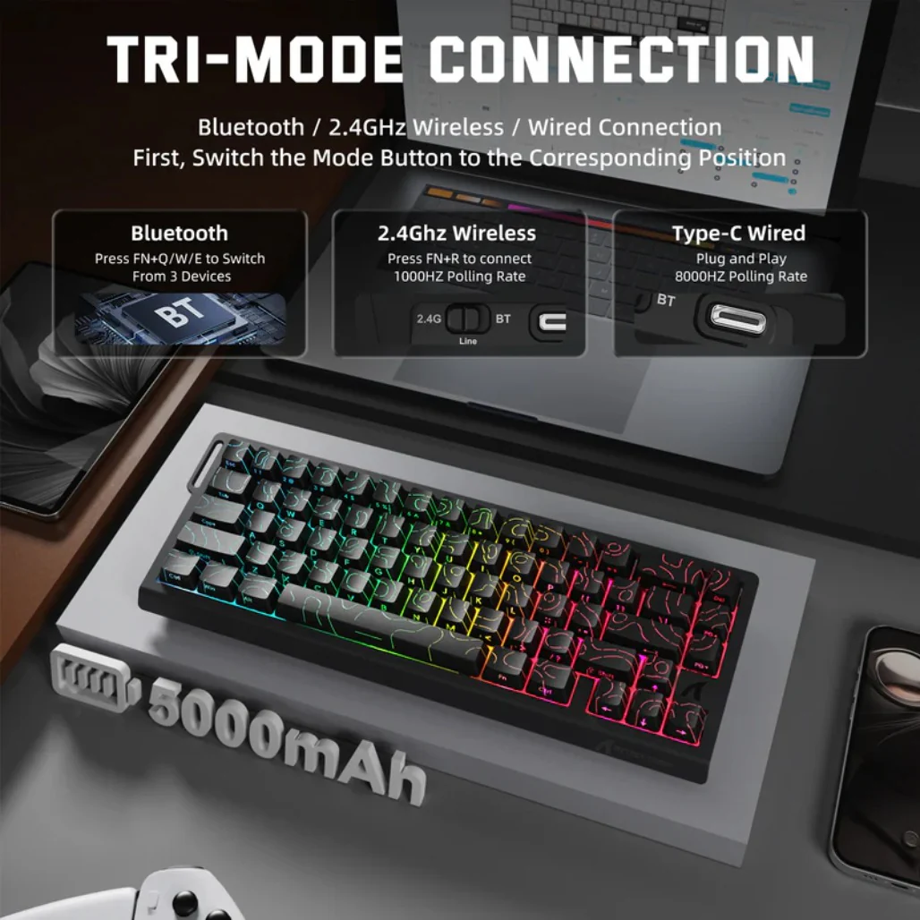 Attack Shark X68 Pro HE - Wireless Mechanical Gaming Keyboard - Image 3