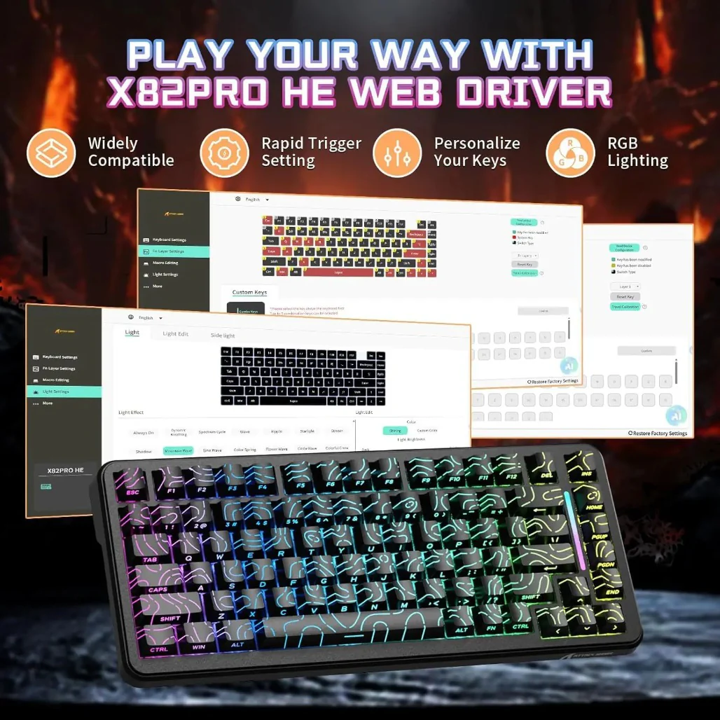 Attack Shark X82 Pro HE Wireless Gaming Keyboard - Image 10